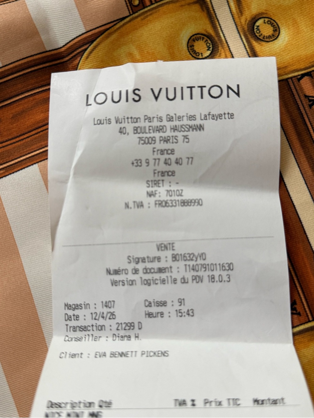 Louis Vuitton NWT Strap and Trunk Square Silk Scarf. Bought Paris April. Box - Picture 7 of 15